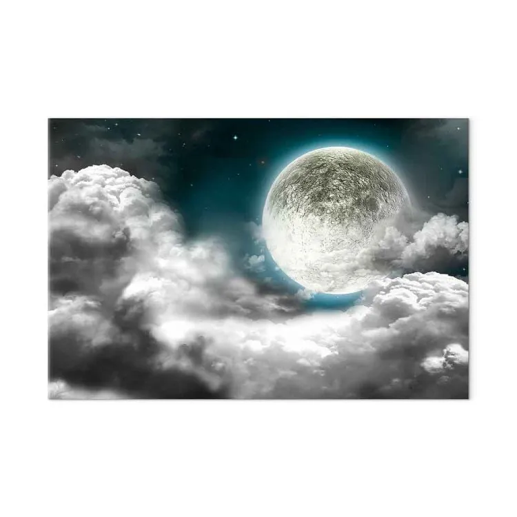 Silver Globe (1-piece) - Thick Clouds and Moonlit Sky