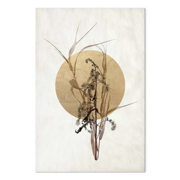 Field Flowers in Boho Style (1-part) - Plant Motif on Circle Background