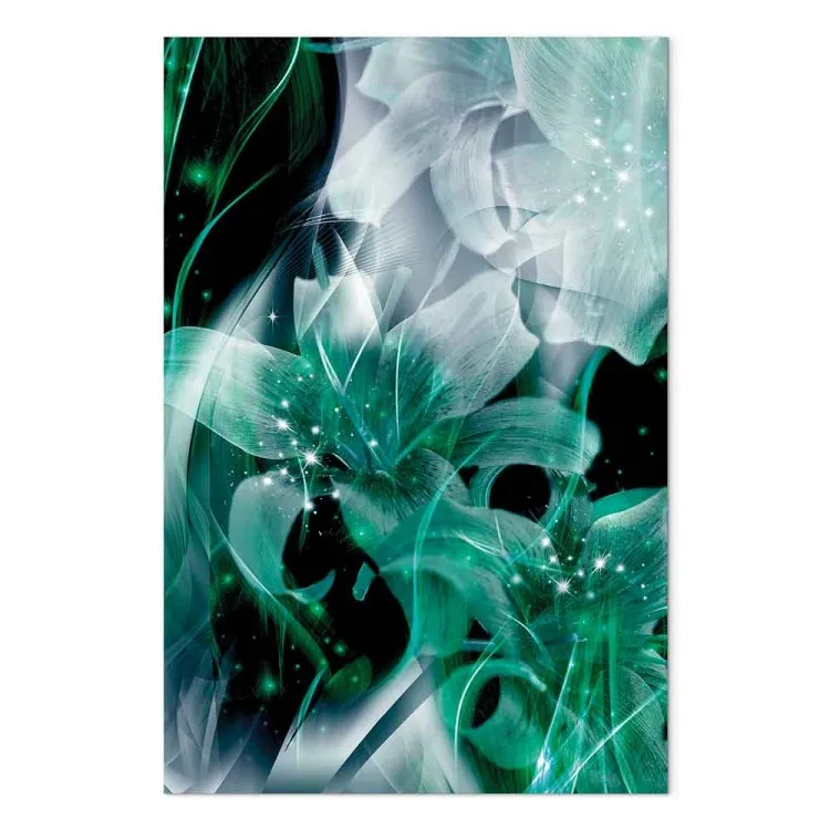 Green World of Lilies (1-part) - Floral Motif in Abstraction