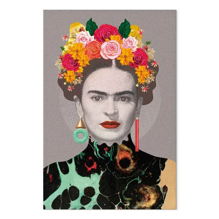 Floral Woman Portrait (1-part) - Colorful Figure Elements