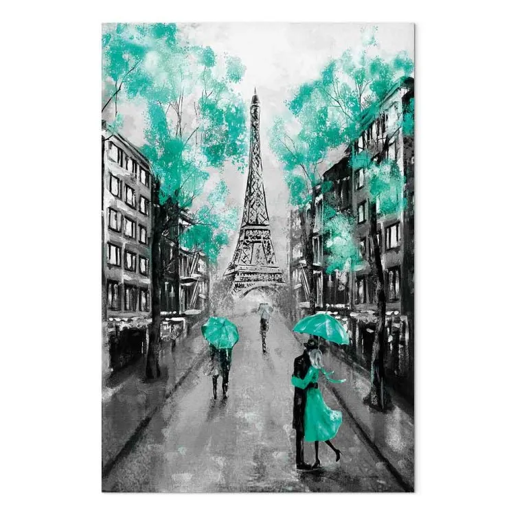 In the streets of Paris - landscape with the Eiffel Tower and people