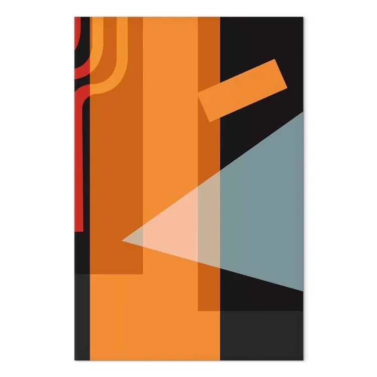 Orange and brown rectangles - abstraction on a black background