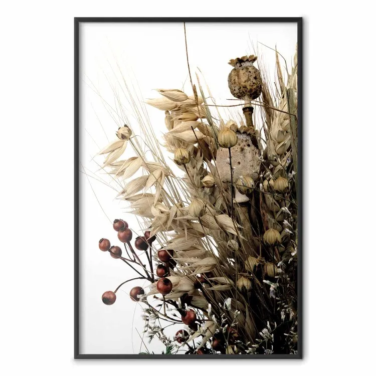 Golden Notebook - autumn plants on a white background in a boho motif