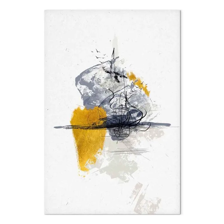 Birds over Water (1-piece) Vertical - landscape abstraction with birds