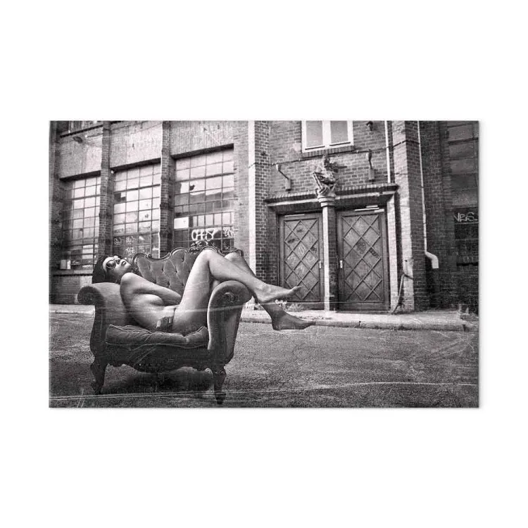 Woman in armchair - glamour style black and white photography