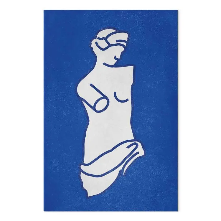 Figure of Venus - graphic modeled on Venus sculpture on blue offset