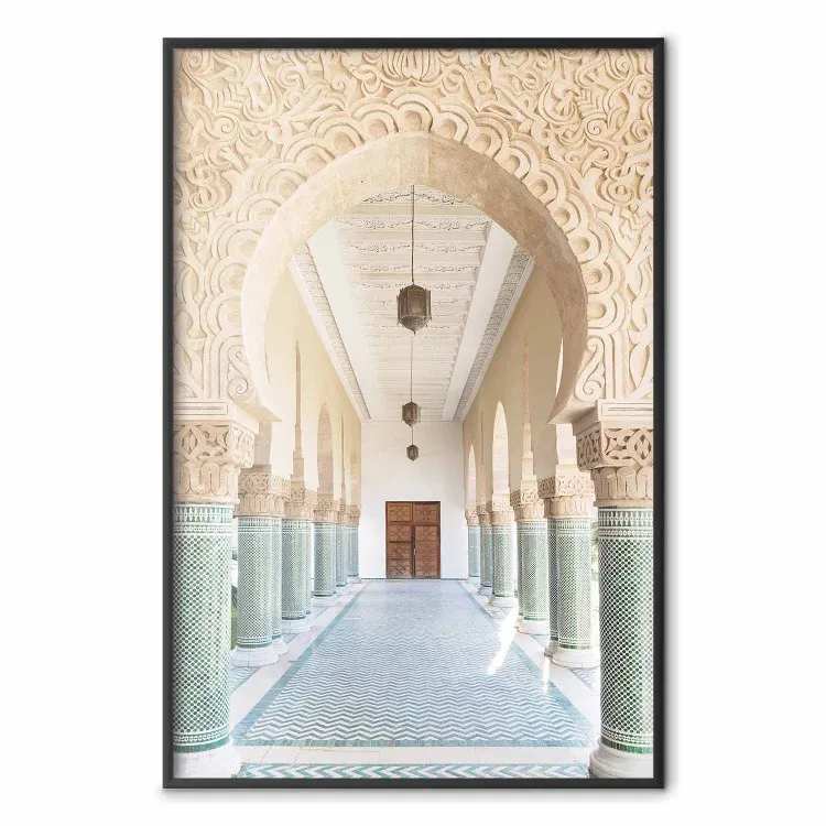 Turquoise Colonnade - hallway architecture with ornaments and columns