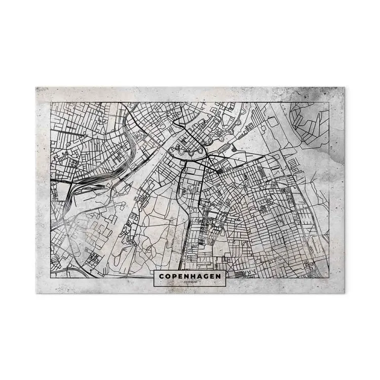 Map of Copenhagen - Plan of the Denmark Capital in black and white