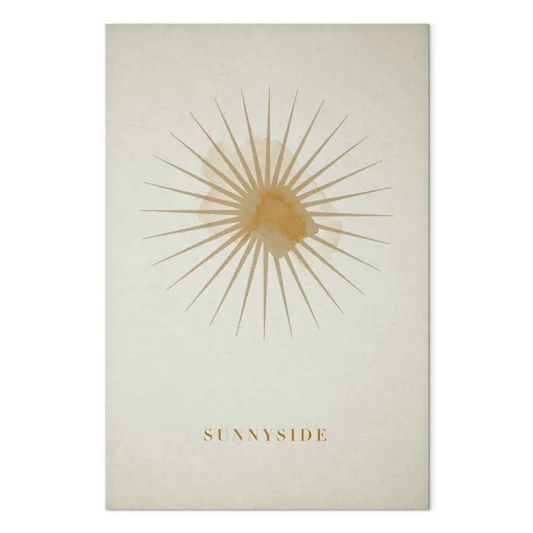 Sunny Side - Abstract Sun Vision with Signature and White Background