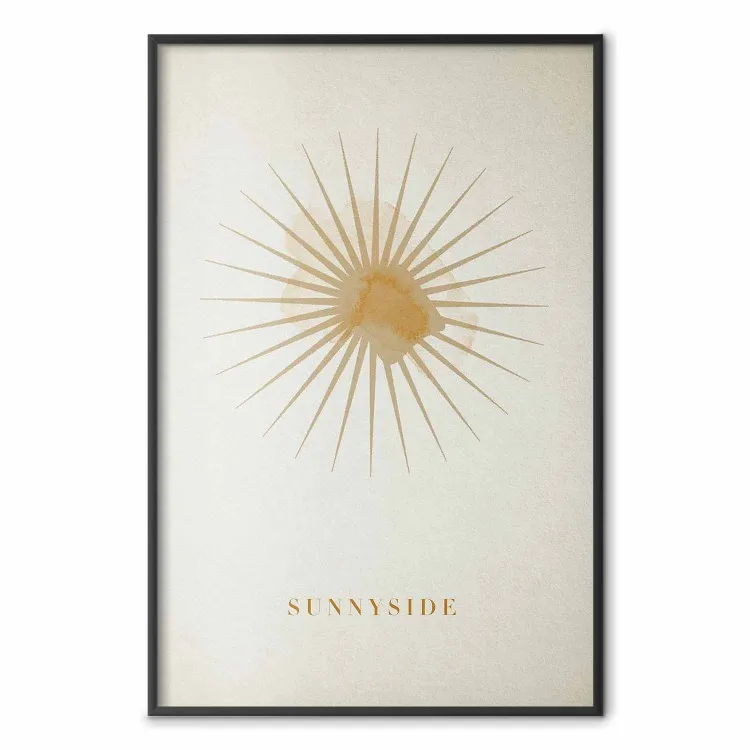 Sun at Zenith - English texts and abstract yellow figure