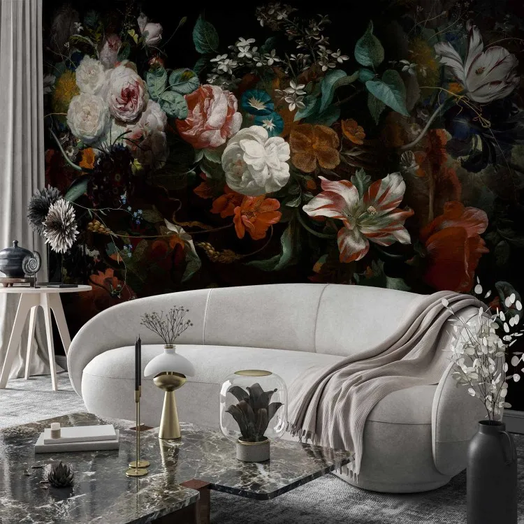 Blooming nature - floral composition with flowers in baroque style