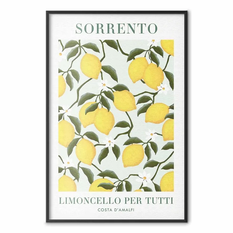 Lemon Sorrento - summer composition with fruits and Italian writings