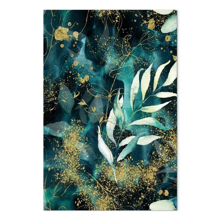Starry Nature (1-piece) Vertical - abstract blue leaves