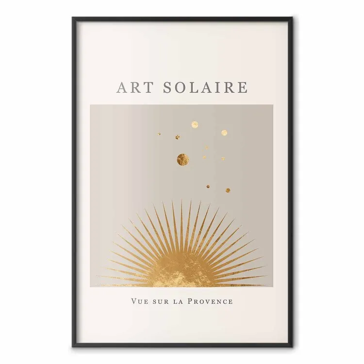 Sunny Art - golden sun and dark text in scandi boho style