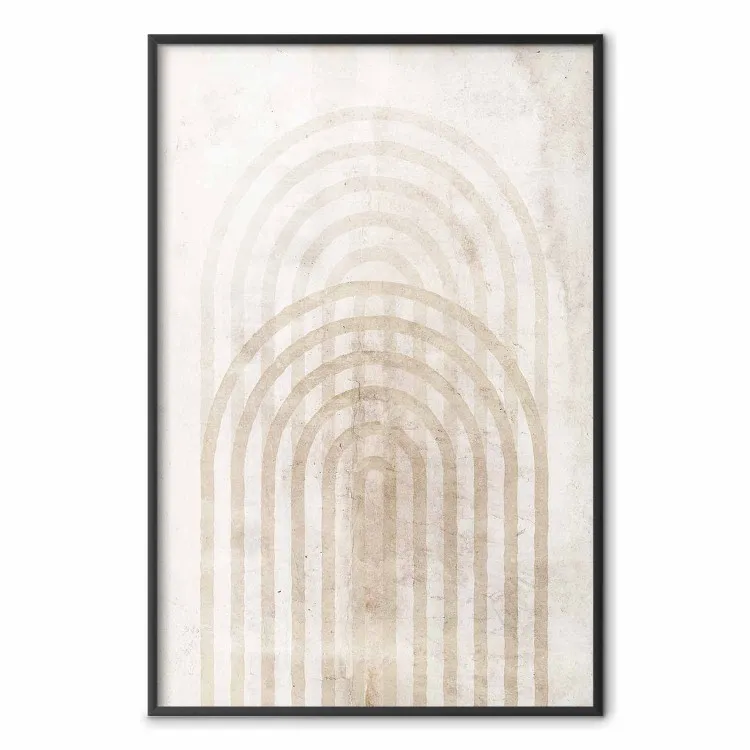 Interweave - beige composition with a unique abstraction in scandi boho style