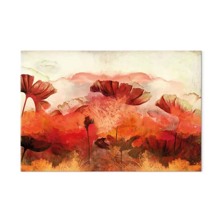 Fiery Flowers (1-piece) Wide - landscape in warm colors