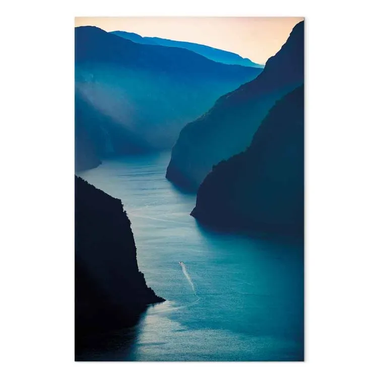 Aurlandsfjord (1-piece) Vertical - blue landscape amidst mountains