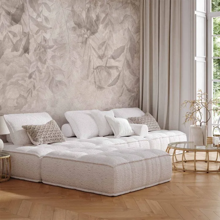 Beige twigs - abstract composition with motif inspired by nature