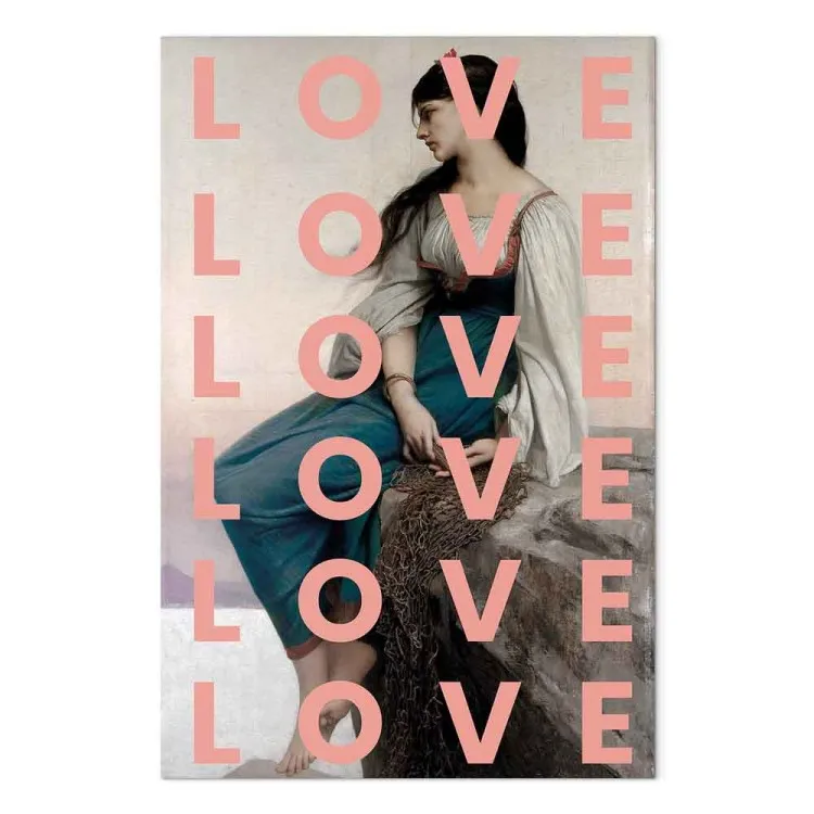 Great Feeling (1-piece) Vertical - love text and woman in the background