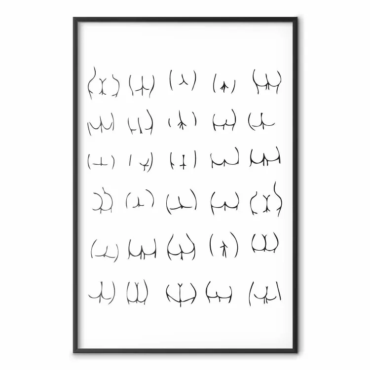 Female Shapes - composition of buttocks on a contrasting white background