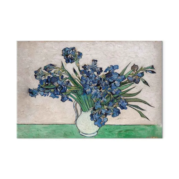 Iris Vase (1-piece) Wide - flowers in the style of Vincent van Gogh