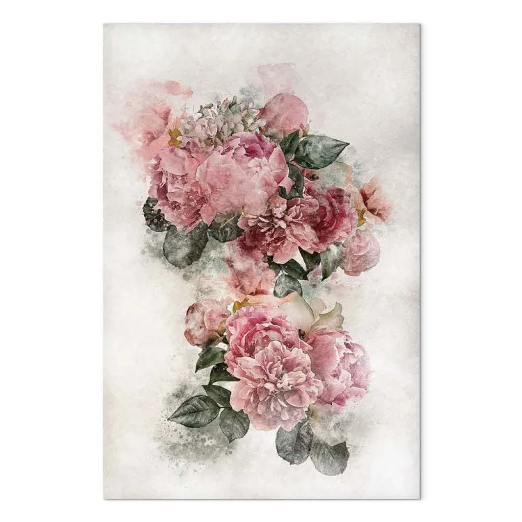 Peonies in Bloom (1-piece) Vertical - pink flowers and light background