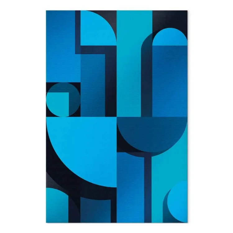 Art Geometry (1-piece) Vertical - blue art deco abstraction