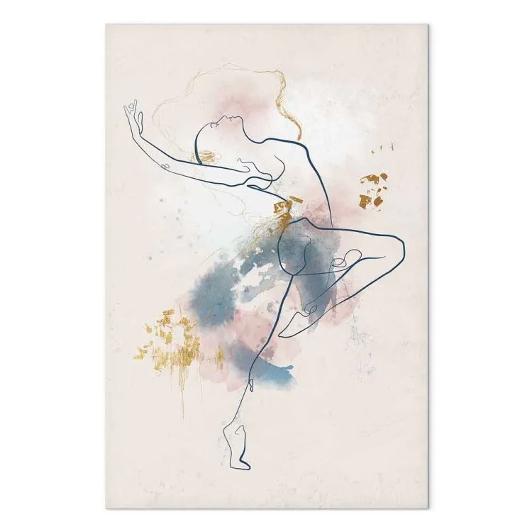 Beautiful Ballerina (1-piece) - watercolor line art of a dancing woman