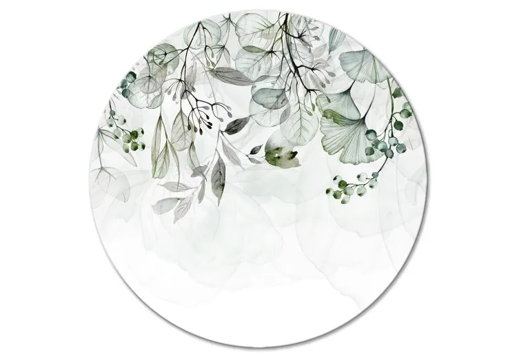 Climbing Vegetation - Green Flowers, Leaves and Fruit on a Light Background