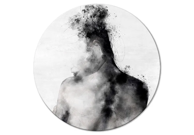 Abstract Drawing - Black and White Sketch of a Woman With Her Back Turned