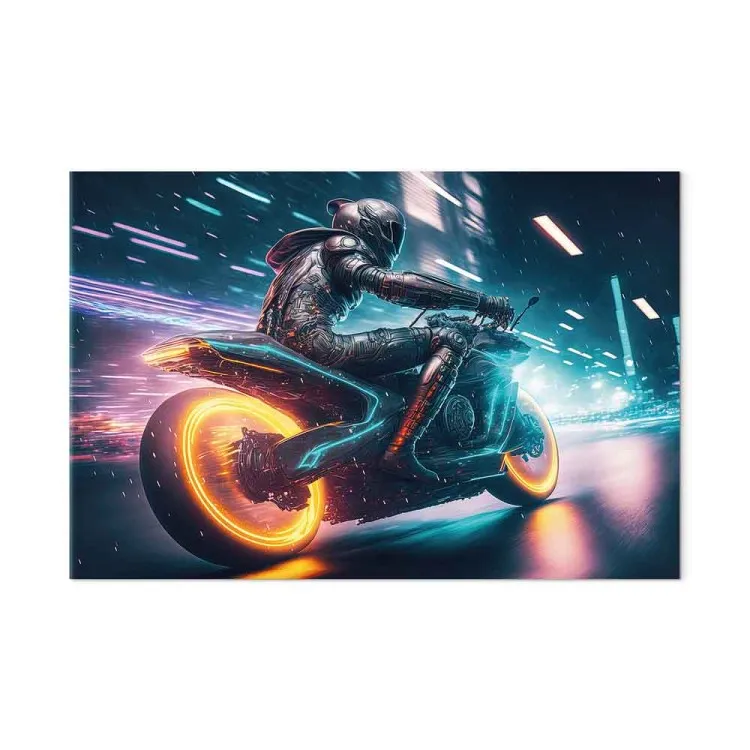 Speed of Light - Motorcyclist During Night City Race