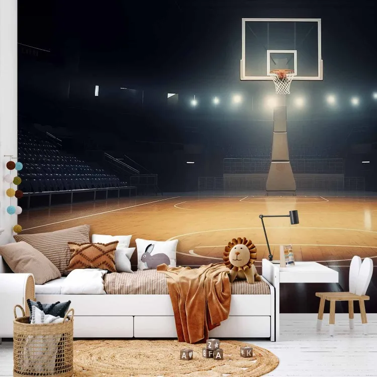 Throwing to the Basket - Basketball Court in the Spotlight