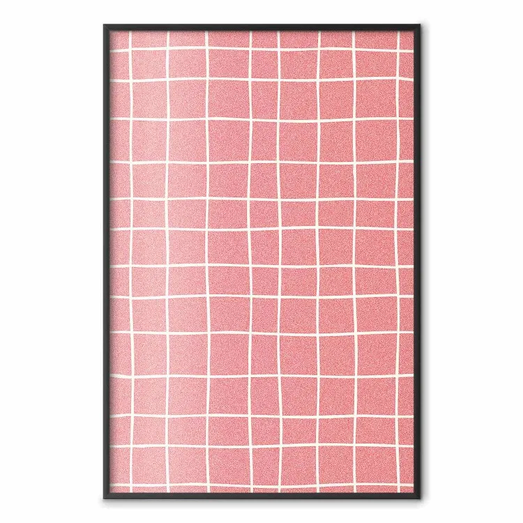 Irregular Plaid - Wavy Pattern of Red Rectangles on Cream Background